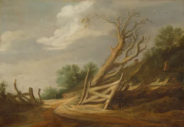 Paisagem com portão aberto, c.1630-1635 (óleo sobre painel)