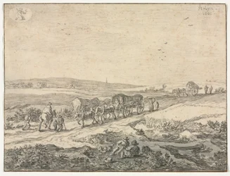 Agosto: Paisagem com Vagões, c.1655.