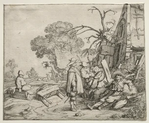 Paisagem com soldados, 1626.