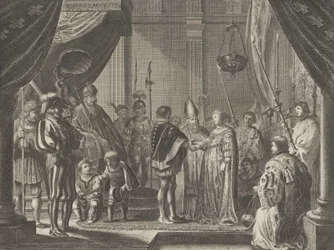 Gravura 7: O Casamento de Francisco I de Médici e Joana da Áustria, de Caspar Barlaeu..., 1638.