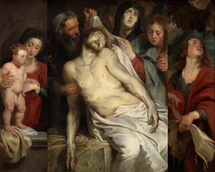 A lamentação sobre Cristo morto - Cristo sobre a palha, 1618