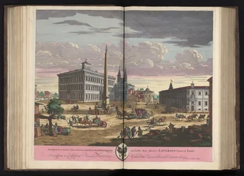 Vista do Lateranense com São João de Latrão em Roma
Conspectus areae sacrosanctae Basilicae Lateranensis (...) (título sobre o objecto)