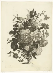vaso de vidro com flores Vasos com buquês de flores (título da série)