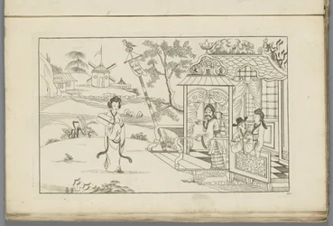 Paisagem com uma senhora chinesa
Novo chinês inventado, desenhado com grande dificuldade e dado em Lay, por P: Schenk Jun (...), primeira parte (título da série)