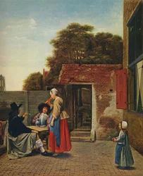 Um pátio holandês, 1658-1660