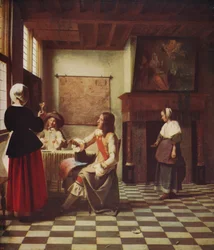 Interior de uma casa holandesa, c1658, c1915