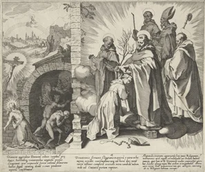 Santa Catarina reza / Visão de Santa Catarina / Santa Catarina torna-se Dominicana
Cenas da vida e milagres de Santa Catarina de Siena (título da série)
Vita mors gesta, et miracula quaedam selecta B. CATHERINAE SENENSIS (...) (título da série)
