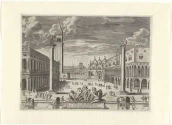Vista da Piazzetta em Veneza, 1585 Vrbs Venetvm vt Nvlli (...) (título no objeto)