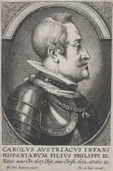 Retrato de Carlos da Áustria, Infante de Espanha, de perfil à direita, ca. 1650.