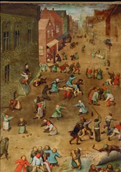 Jogos infantis (pintura em madeira de carvalho)