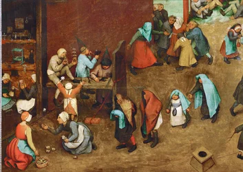 Jogos infantis (pintura em madeira de carvalho)