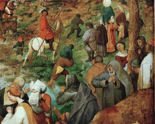 Jesus carregando a cruz (pintura sobre madeira de carvalho)