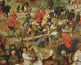 Jesus carregando a cruz (pintura sobre madeira de carvalho)