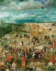 Jesus carregando a cruz (pintura sobre madeira de carvalho)
