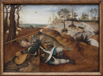 Bom pastor. Pintura de Pieter Brueghel II (1564-1638), óleo sobre madeira