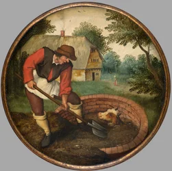 É demasiado tarde para encher o poço depois do afogamento do bezerro, c.1594 (óleo sobre painel)