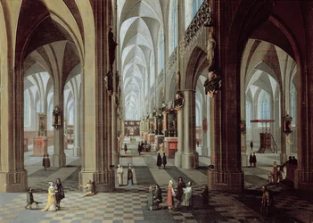 Interior da Catedral de Antuérpia (óleo sobre tela)