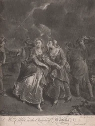 A Sra. Cibber na Personagem de Cordelia em Peça de Teatro do Rei Lear, Acto III