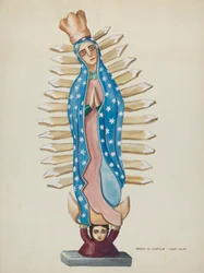 Madeira de Guadalupe Santo ou Bulto, c.1937 (aguarela sobre cartão)