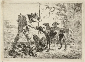 Caçador com sete cães