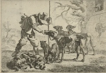 Caçador com sete cães