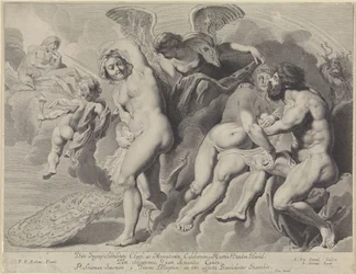 Ixion enganado por Juno e Júpiter