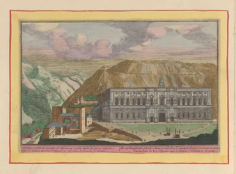 Vista do Palácio de Carlos V em Granada
O Castelo Africano de Alhambre, dentro de Granada; renovado pelos Reis Espanhóis; da frente (título sobre o objecto)
Theatrum Hispaniae (...) (título da série)