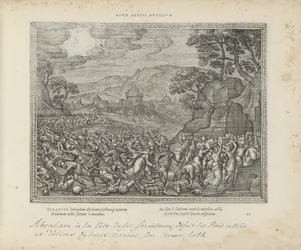 Abraham bevrijdt Lot
Bonae mentis auxilium (título sobre o objecto)
Emblemata Sacra è praecipuis utriusque testamenti utriusque historiis concinnata (Testamento Oude) (título da série)
Imagines et figurae bibliorum (título da série)