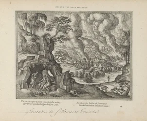 Vernietiging van Sodom em Gomorra / Lot en zijn dochters Eterno monumento da justiça (título no objeto) Os Emblemas Sagrados e as Principais Histórias de Ambos os Testamentos (Oude Testament) (título da série) Imagens e figuras de livros (título da série)