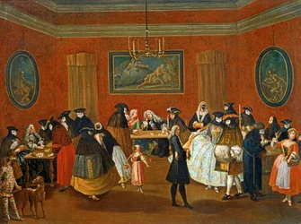 O Ridotto: cena de baile de máscaras ... (pintura sobre tela)