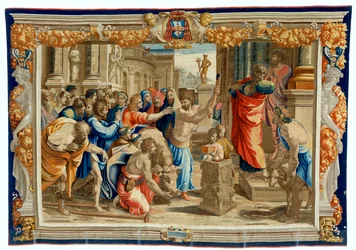 Tapeçaria do século XVII representando o sacrifício de Listra