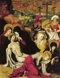 Deposição de Cristo, ou Pieta de Tânger, por Pietro Cavaro (activo 1508-1538), tempera no painel