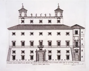 Palazzo Serenissima, Casa Medici, na colina Pincio, Roma, de &39;Palazzi di Roma&39;, publicado c.1655-70s