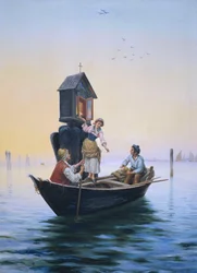 Participando de um santuário veneziano,