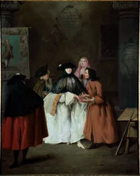 The fortune teller (The soothsayer) Pintura de Pietro Longhi (1702-1785) 1752-1756 Dim 62x50 cm Veneza, Ca