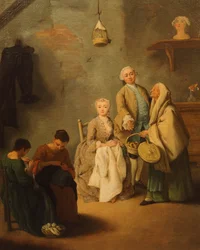 O vendedor de bussolai (doces venezianos), de Pietro Longhi (1701-1785)