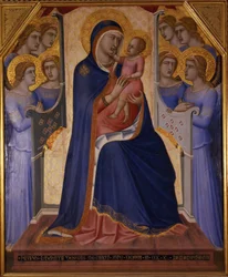 Madonna e criança entronizadas com anjos, 1340
