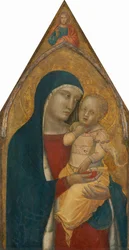 Madona e Menino, com o Cristo Abençoado [painel do meio], provavelmente 1340 (têmpera sobre painel transferida para tela)