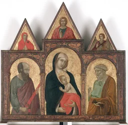 Virgem e Menino com os Santos Paulo e Pedro,
1310 - 20 (têmpera a ovo e ouro sobre madeira)