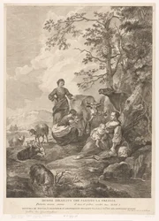 As mulheres israelitas cuidam do rebanho Donne israelita che pascono la greggia (título no objeto) Novo e Antigo Testamento (título da série)