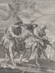Moisés defendendo as filhas de Jetro, 1732-50.