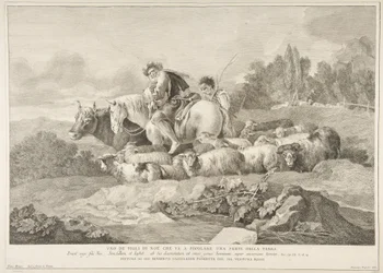 Um dos filhos de Noé que vai povoar uma parte da terra Uno de figli di Noè c..., 1743-63.