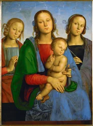Nossa Senhora e o Menino com as Santas Rosa e Catarina (pintura sobre madeira de choupo)