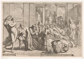 Alcibiades interrompe a conversa entre Sócrates e os seus amigos