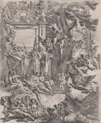 Uma alegoria em homenagem à chegada do Cardeal Franciotti como Bispo de Lucca, 1637.
