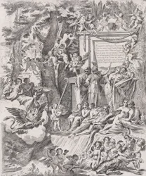 Uma alegoria em homenagem à chegada do Cardeal Franciotti como Bispo de Lucca, 1680-1700.