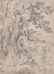 São Jerônimo diante de um crucifixo acompanhado por um leão e três putti, ca. 1631-37.