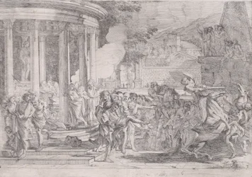 Sinorix carregado do templo de Artemis tentando escapar dos efeitos do veneno..., ca. 1640.