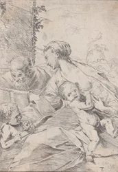 A Sagrada Família com o infante São João segurando uma maçã, ca. 1630.