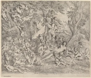 Vênus em um jardim com cupidos
